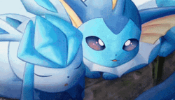 Glaceon Vaporeon Pokemon Sleeping GIF