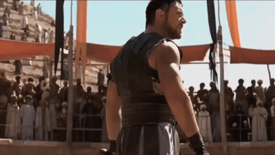 Gladiator Costume Man In Arena GIF