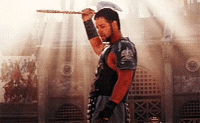 Gladiator Holding Large Axe GIF