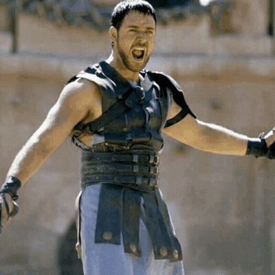 Gladiator Man Mouth Open GIF