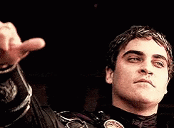 Gladiator Thumbs Down Look Away Joaquin Phoenix GIF
