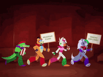 Glamrock Freddy Marching With Friends GIF
