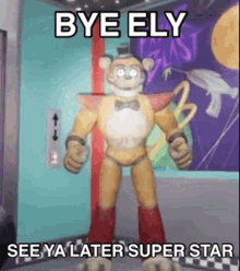 Glamrock Freddy Waving Superstar GIF