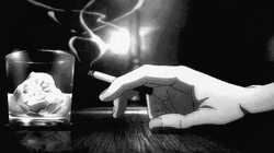 Glass And Cigarette Animated Smoke GIF