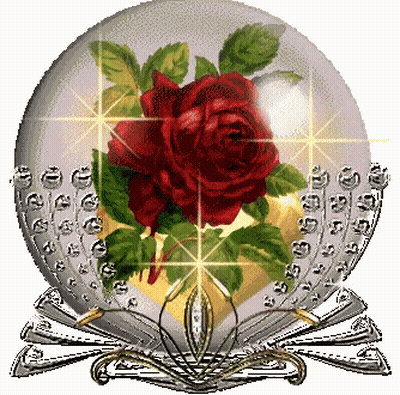 Glass Ball With Red Rose GIF