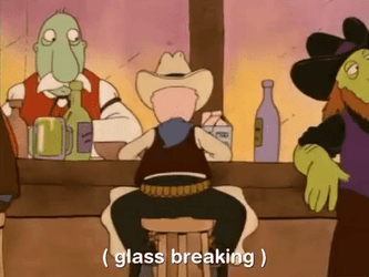 Glass Breaking Cowboy Drinking Loop GIF
