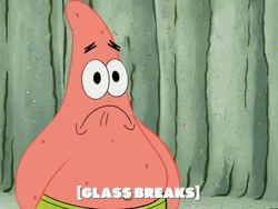 Glass Breaking Patrick Star's Shattered Eyes GIF