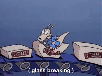 Glass Breaking Rocko's Modern Life GIF