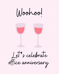 Glass Clinking To Celebrate Work Anniversary GIF