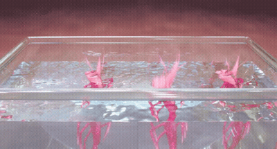 Glass Container With Pink Liquid Overflowing GIF