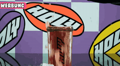 Glass Of Red Liquid With Werbung Sign GIF