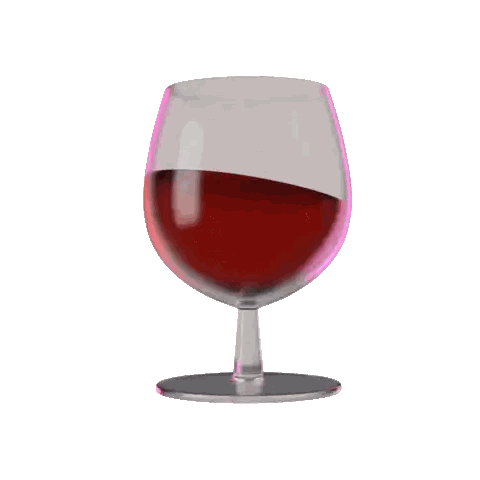 Glass Of Red Wine With Purple Glow Sticker