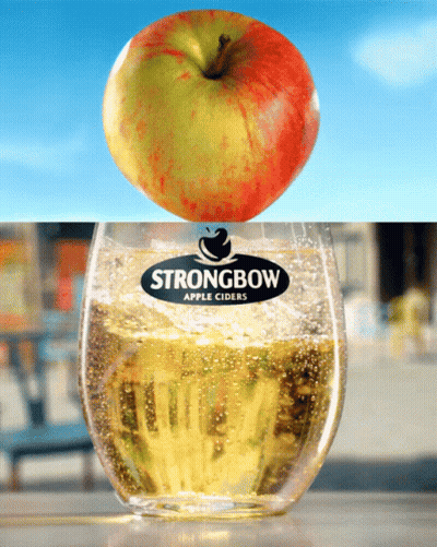 Glass Of Strongbow Apple Cider With Apple GIF