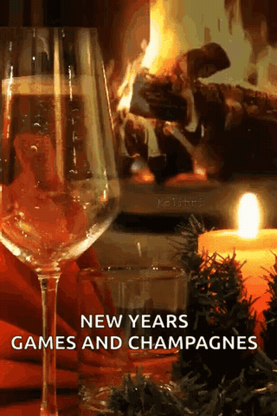 Glass Of Wine Saying New Years Games And Champagnes GIF