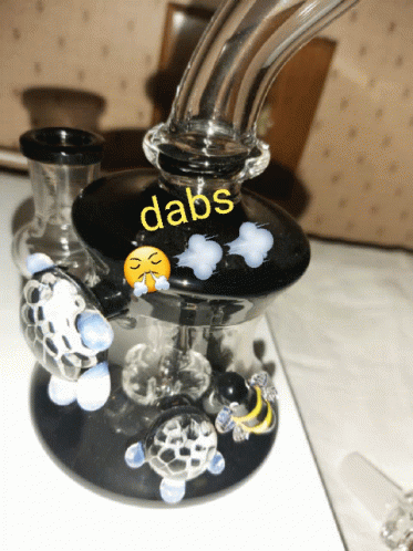 Glass Pipe With Dabs Written On It GIF