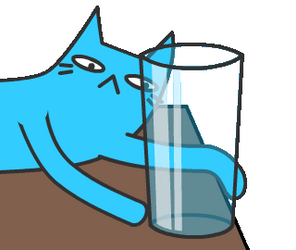 Glass Pushed Mischievous Blue Cat GIF