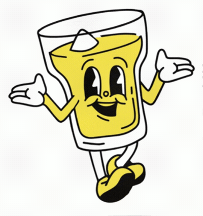 Glass With Arms Legs And Face GIF