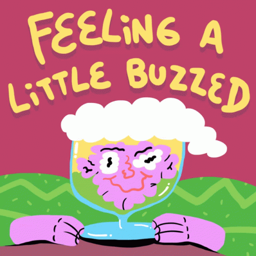 Glass With Face Saying Feeling A Little Buzzed GIF