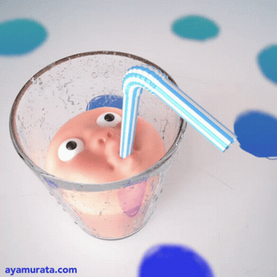 Glass With Straw And Website Ayamurata.com GIF