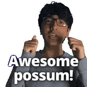 Glasses Man Says Awesome Possum Sticker