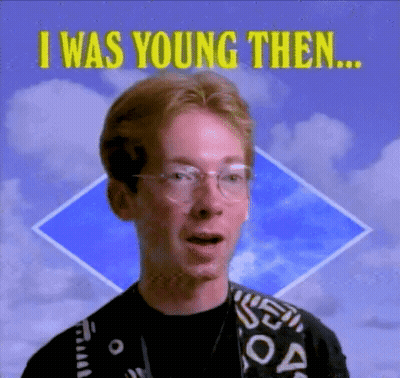 Glasses Man Says I Was Young Then In Yellow GIF