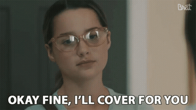 Glasses Woman: Okay Fine I'll Cover For You GIF