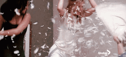 Glee Pillow Fight Sleep Over GIF