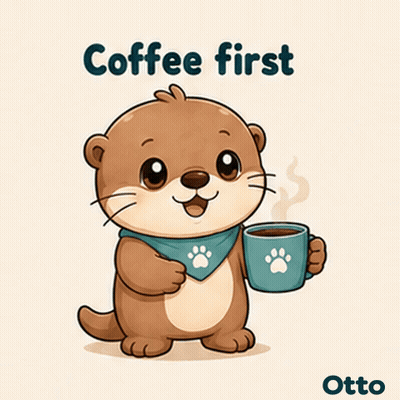 Gleespace Otto The Otter Coffee First GIF