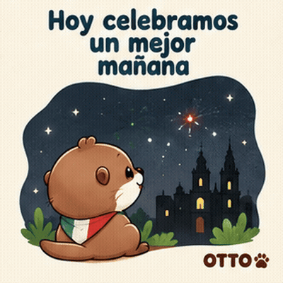 Gleespace Otto The Otter Hoy Celebramos Un Mejor Mañana GIF
