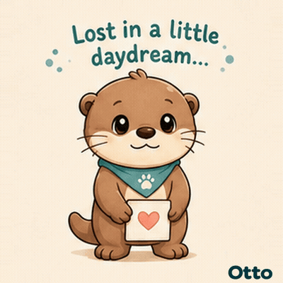 Gleespace Otto The Otter Lost In A Little Daydream GIF