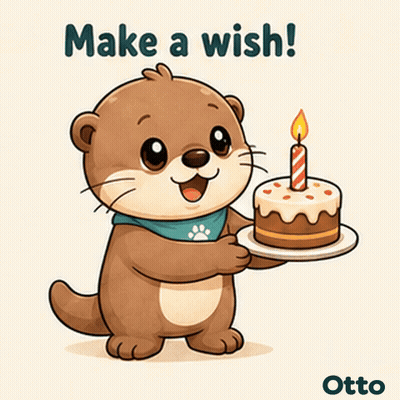 Gleespace Otto The Otter Make A Wish GIF