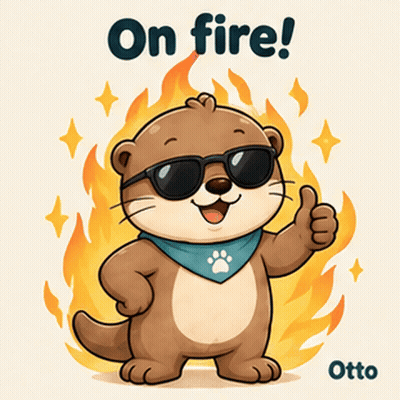 Gleespace Otto The Otter On Fire GIF