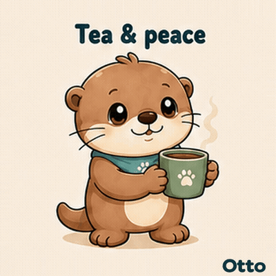 Gleespace Otto The Otter Tea & Peace GIF