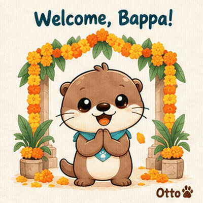 Gleespace Otto The Otter Welcome Bappa GIF