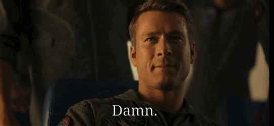 Glen Powell Nonchalant Response Damn GIF