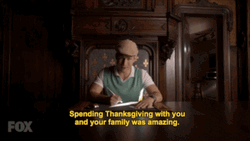 Glen Powell Writing Thanksgiving Letter GIF