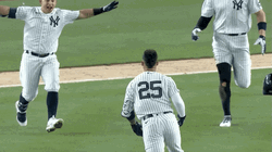Gleyber Happily Cheers With The Team GIF