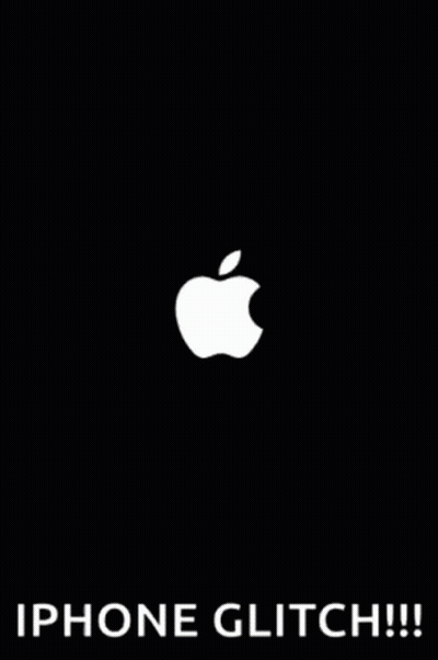Glitch Apple Logo Black Background GIF