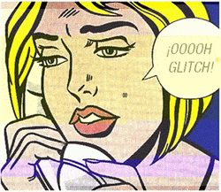 Glitch Pop Art Girl Calling GIF