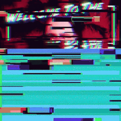 Glitch Screen Man's Face Welcome To The Party GIF
