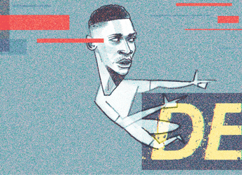 Glitching Dembele Running GIF