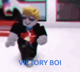 Glitching Lego Boy Victory Dance GIF