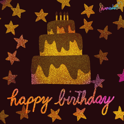 Glitter Chocolate Glazed Cake Happy Birthday  GIF