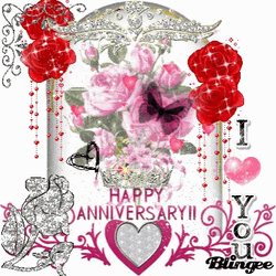 Glitter Happy Anniversary I Heart You GIF