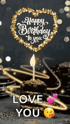 Glitter Happy Birthday Chocolate Cupcake GIF