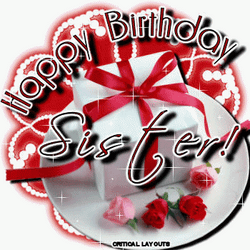 Glitter Happy Birthday Sister Gift GIF