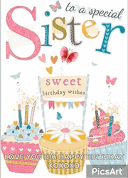 Glitter Happy Birthday Sister Special GIF