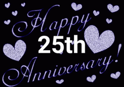 Glitter Hearts Happy 25Th Anniversary GIF