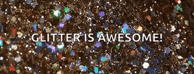 Glitter Is Awesome Banner On Brown Background GIF