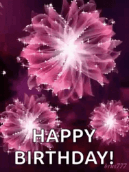 Glittering Birthday Flowers Animation GIF